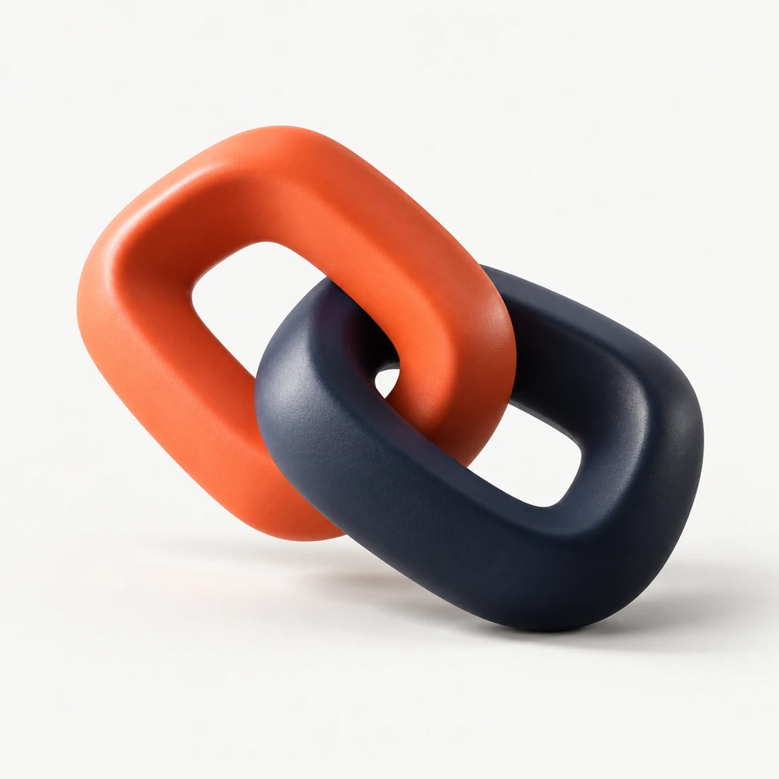 Connected coral and navy forms